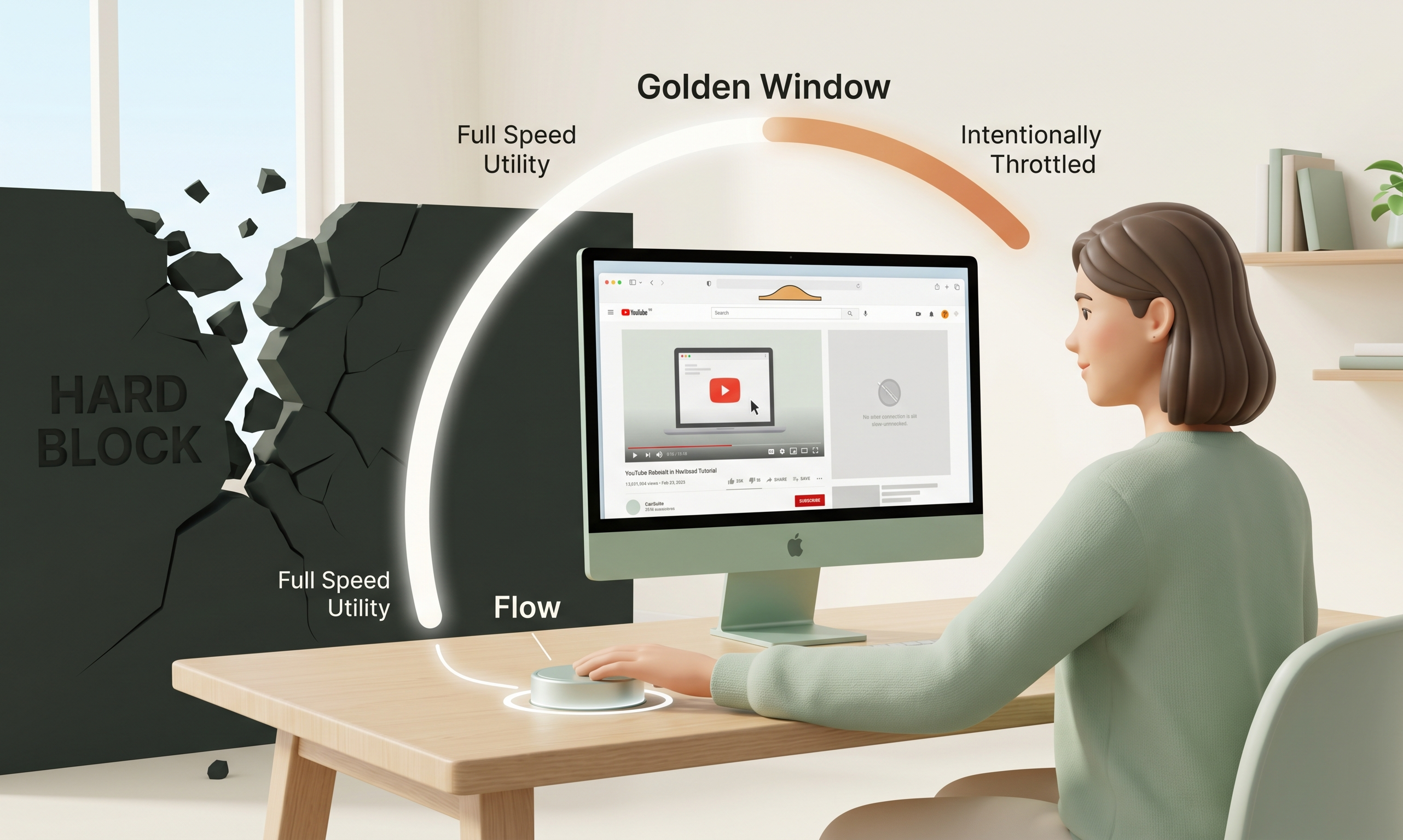 Mac user choosing intentional throttling over a rigid app blocker—utility preserved, autopilot broken